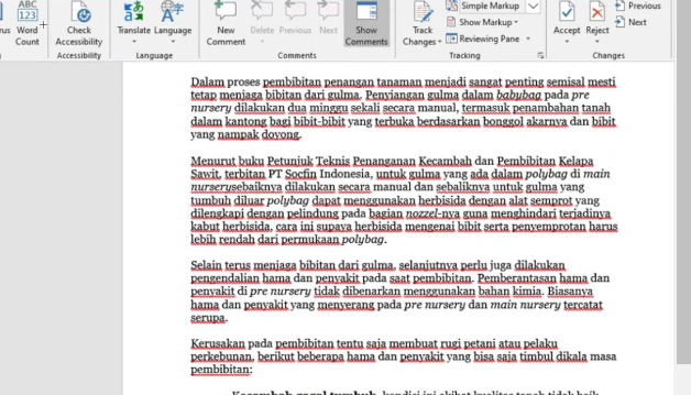 Cara Menghilangkan Garis Merah di Word