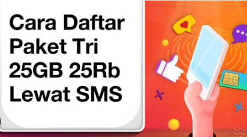 Cara Daftar Paket Tri 25GB 25rb Lewat SMS Cara Daftar Paket Tri 25GB 25rb Lewat SMS