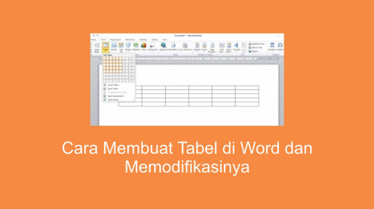 Membuat Tabel di Word Dan Momodifikasinya