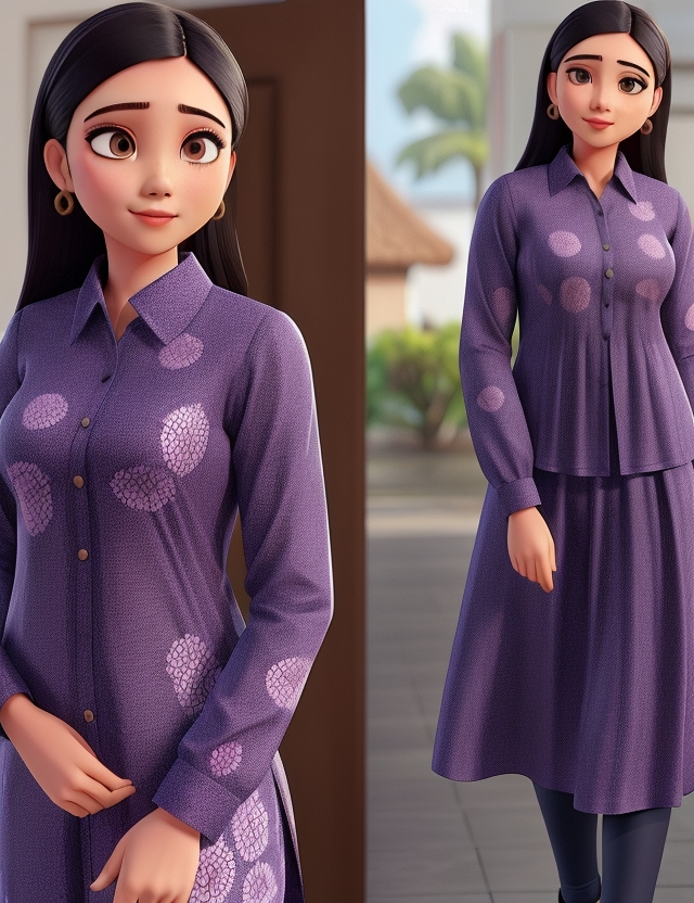 Model Baju Batik Kombinasi Kain Polos untuk Wanita Terbaru